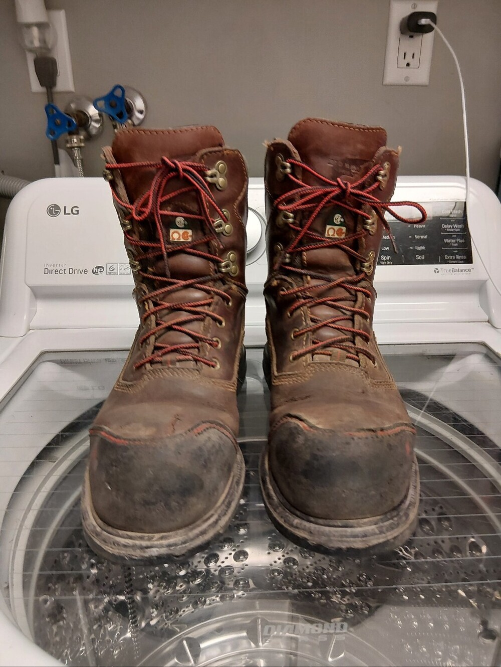 Red Wing Shoes 3524 Work Boots - Brown with Red Logo Detail
